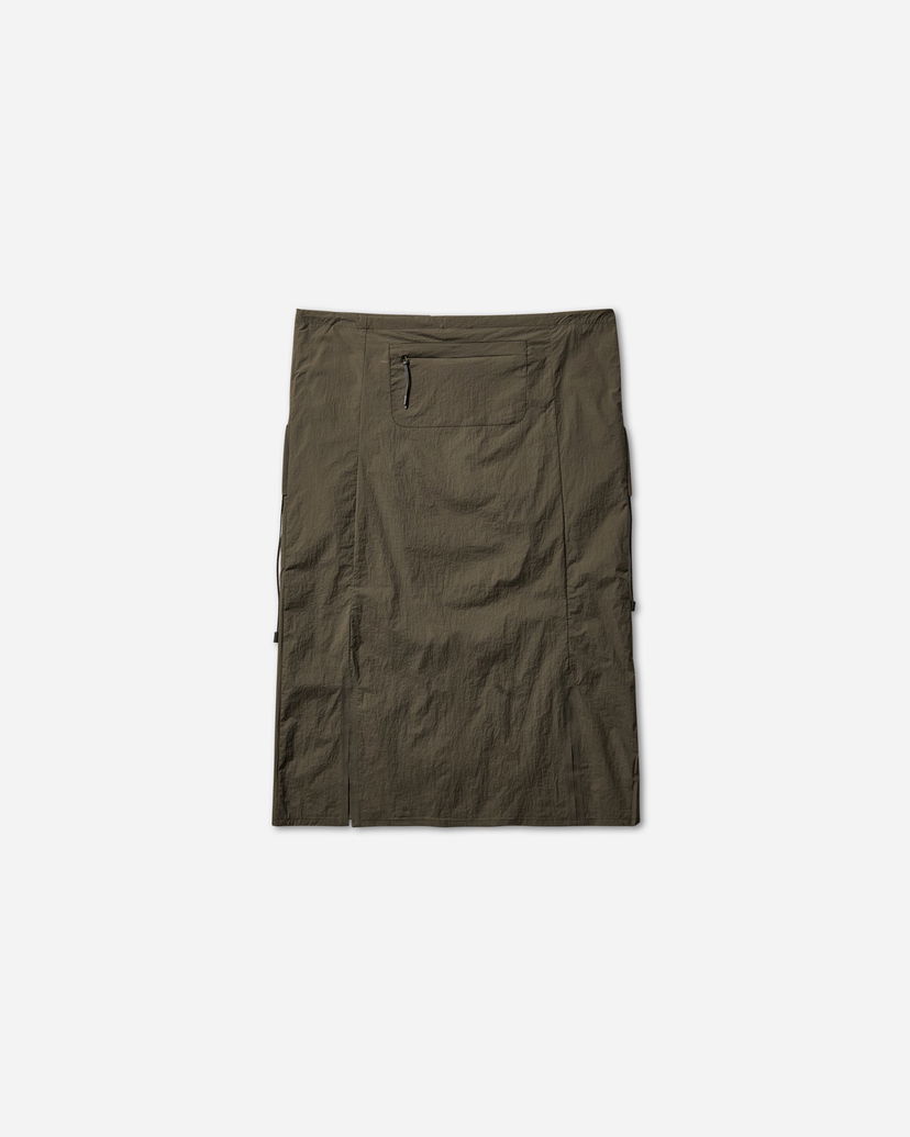 Kjol ROA See-Through Mid Skirt Brun | RBWW050FA28 GRN0012