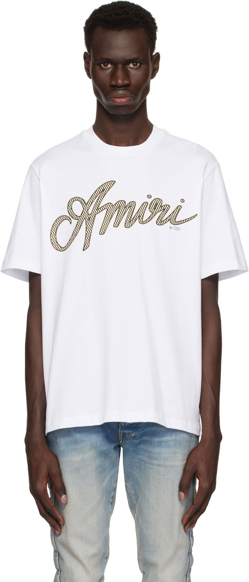 T-shirt AMIRI Amiri Script T-Shirt Vit | AMJYTE1193