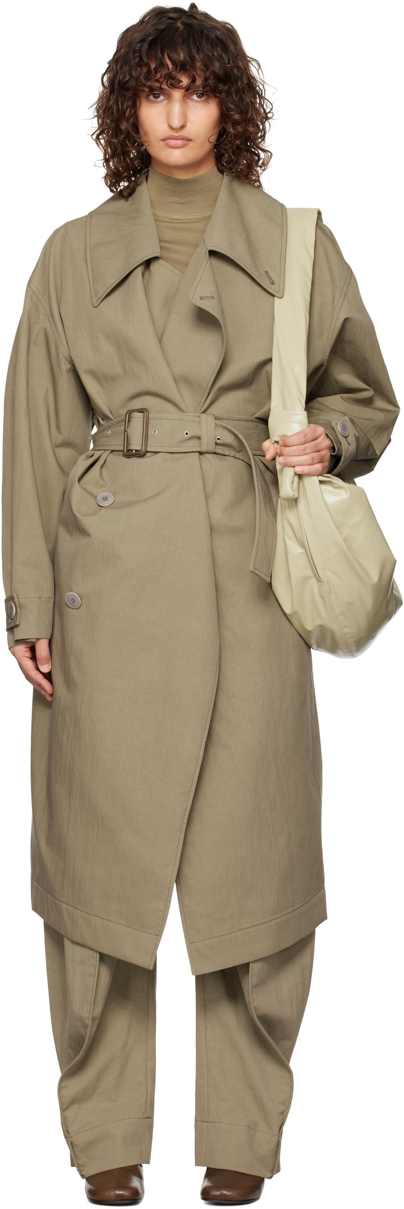 Trenchcoat LEMAIRE Lemaire Water-Repellent Trench Coat Grön | CO1059 LF1228
