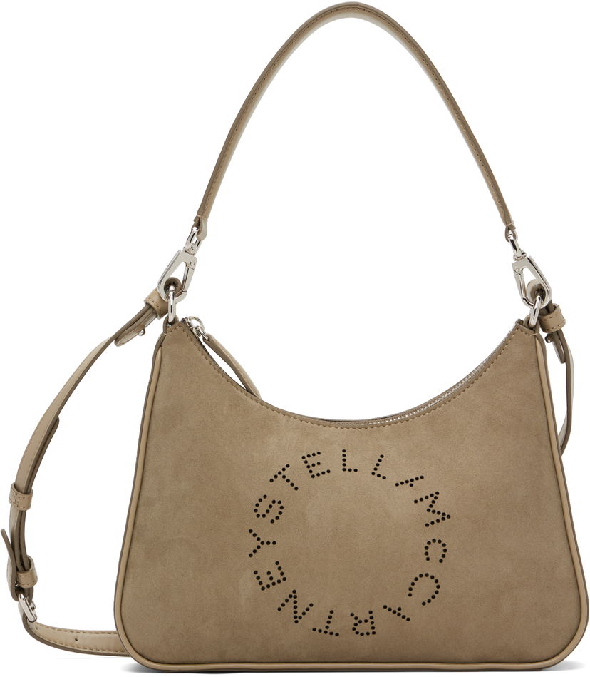 Axelväska Stella McCartney Stella McCartney Alter Suede Shoulder Bag Beige | 7B0104WP0590