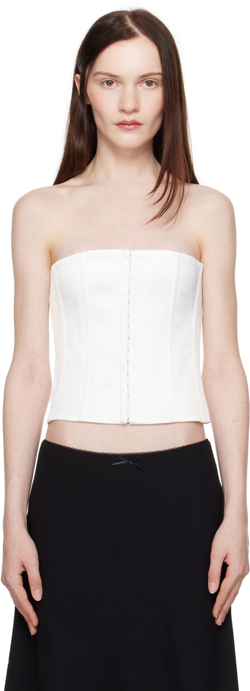 Behå GUIZIO Guizio Satin Corset Top Vit | C00105W037