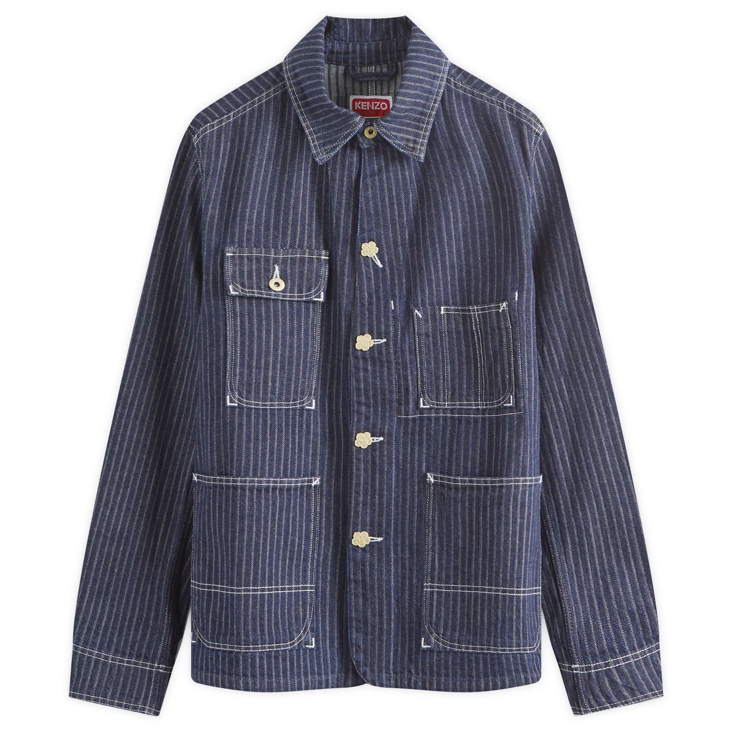 Jacka KENZO Ticking Stripe Relaxed Chore Svart | FE65DV1126F1-DM, 0