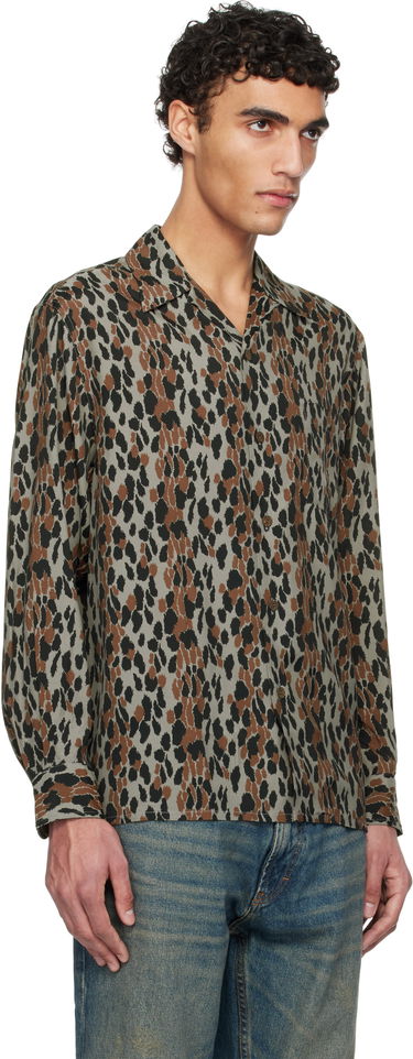 Skjorta WACKO MARIA WACKO MARIA Leopard Print Shirt Brun | 25SSE-WMS-HI02, 1