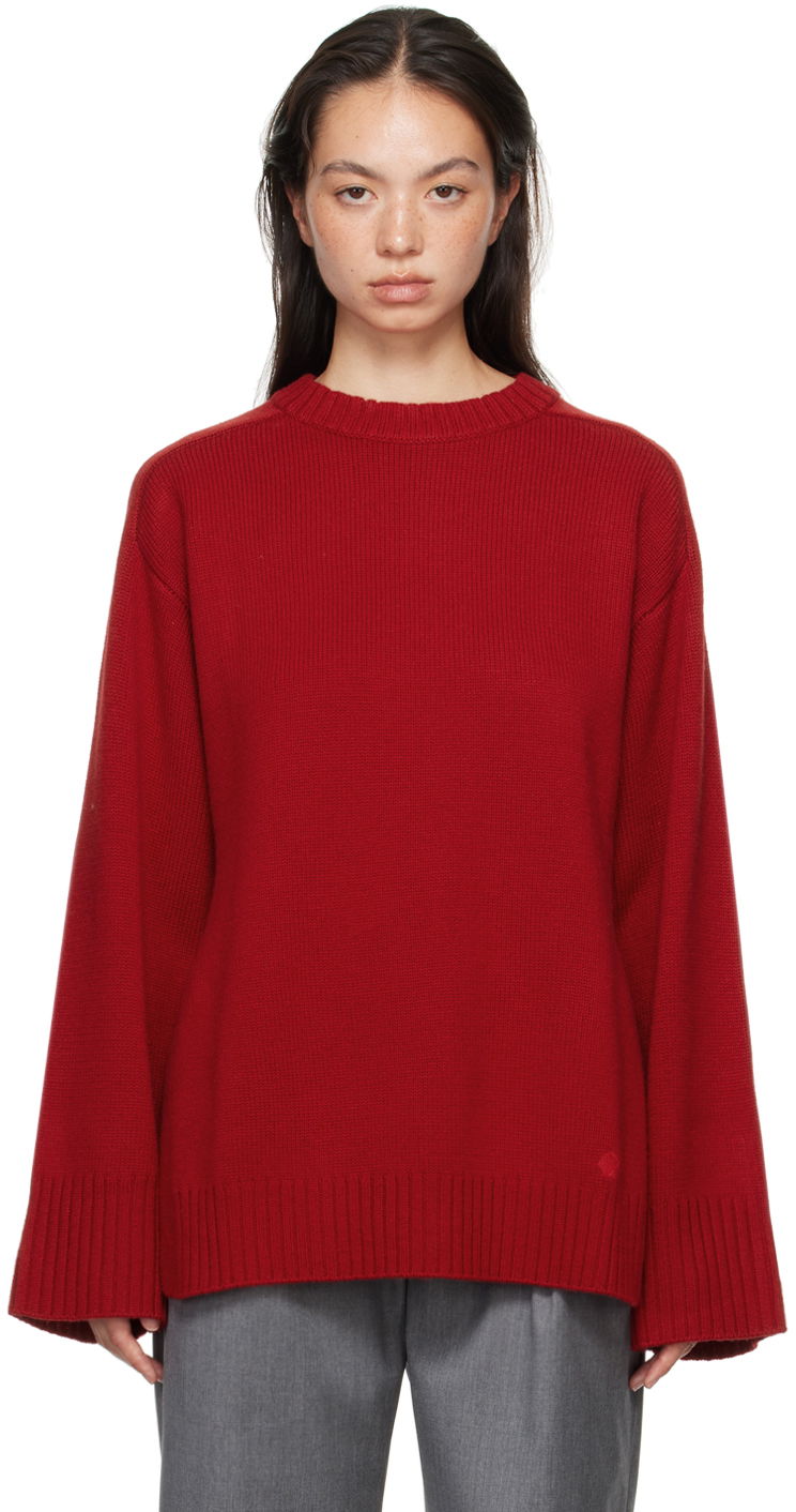 Sweater Loulou de Saison Loulou de Saison Safi Ribbed Knit Sweater Röd | SAFI