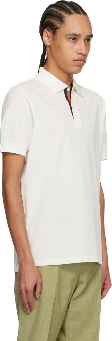 Polotröja Paul Smith Paul Smith Artist Stripe Placket Polo Vit | M1R-698PP-L00086-01, 4