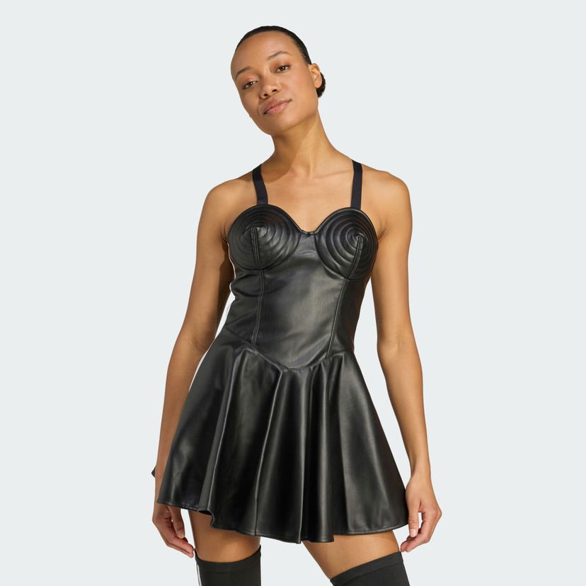 Klä adidas Performance Jeremy Scott Faux-Leather Dress Svart | JW0833
