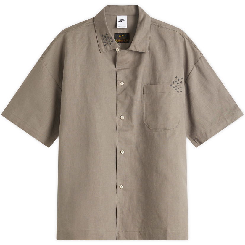 Skjorta Nike Life Sashiko Short Sleeve Shirt, Size Large Grå | HJ2981-289