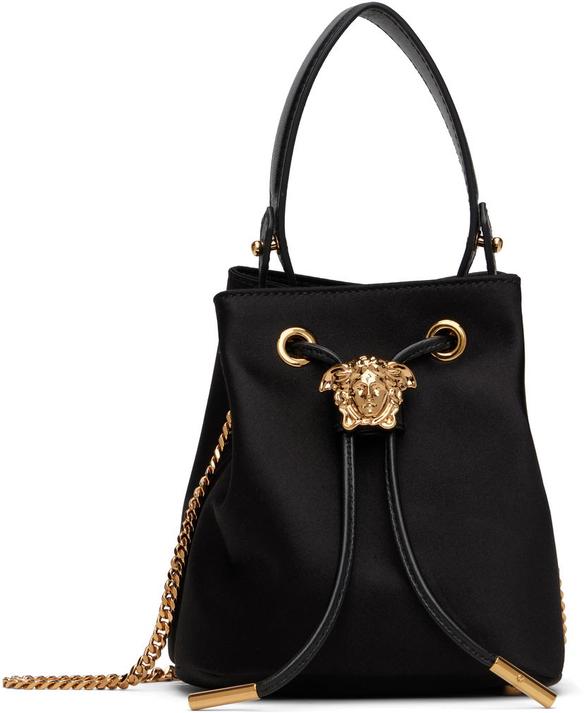 Handväska Versace Versace 'La Medusa' Satin Mini Bucket Bag Svart | 1017754_1A11479