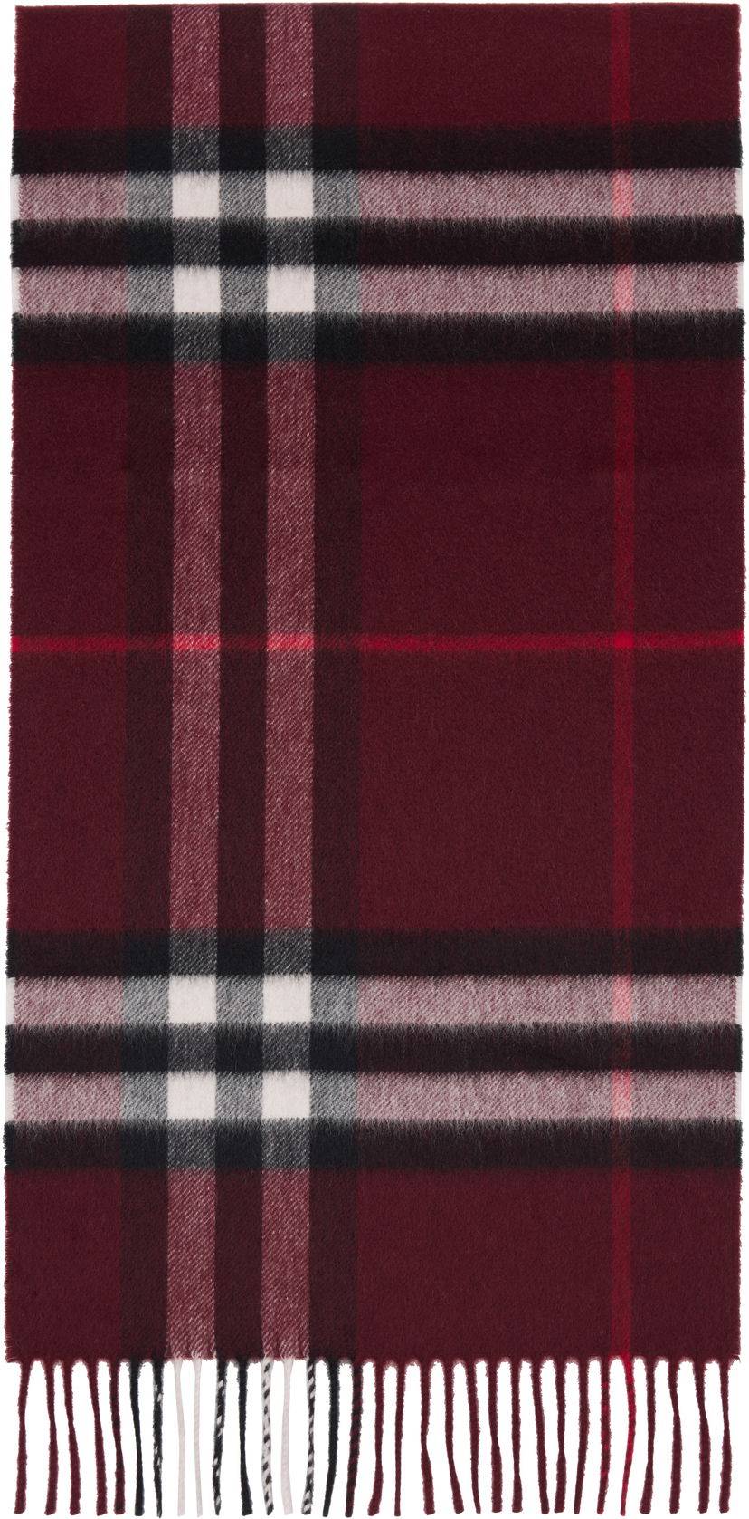 Halsduk Burberry Burberry Check Cashmere Scarf Bourgogne | 8112639