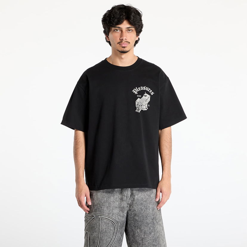 T-shirt Pleasures PLEASURES Chapel Heavyweight T-Shirt Svart | P25SU021 BLACK