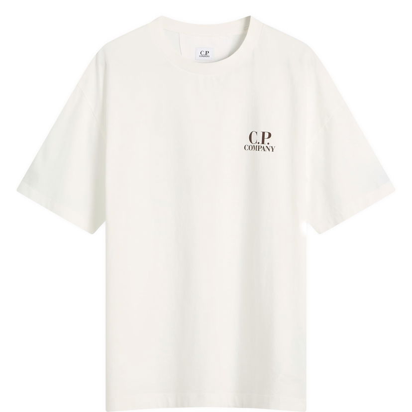 T-shirt C.P. Company Logo Print T-Shirt Vit | 19CMTS103A-005100W-103