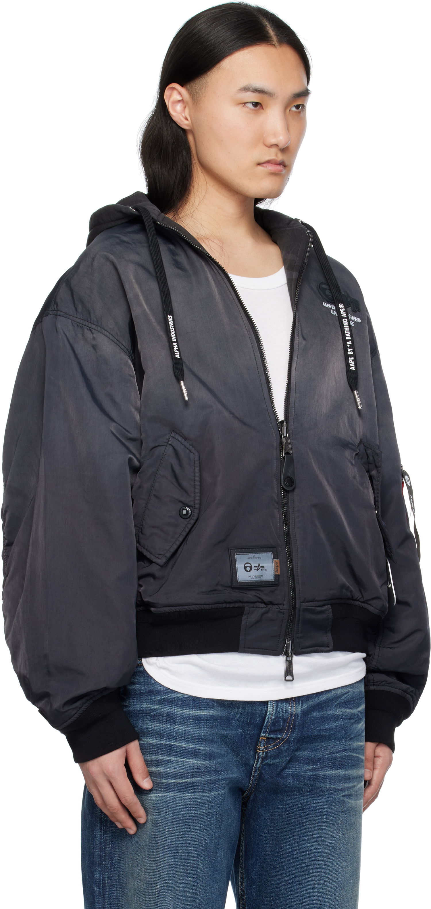 Bomberjacka AAPE by A Bathing Ape AAPE by A Bathing Ape Alpha Industries Edition MA-1 Reversible Bomber Jacket Svart | AAPJKM9709XXNBKL, 1