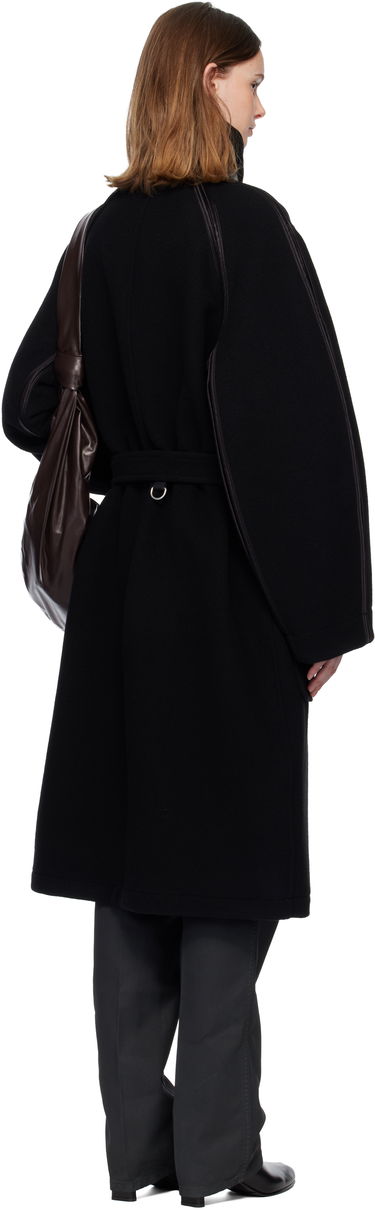 Rockar LEMAIRE Buckled Collar Belted Duffle Coat Svart | CO1112 LF1116, 2