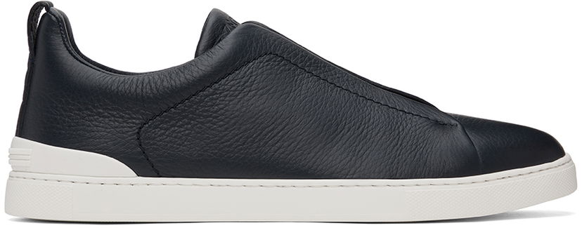 Sneakers och skor ZEGNA Deerskin Triple Stitch Svart | LHCVO-S4667Z-NAV