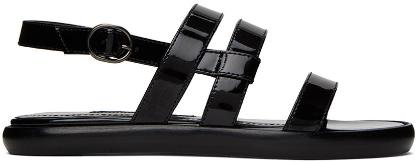 Tillbehör Manolo Blahnik Manolo Blahnik Memaar Patent Leather Sandals Svart | 123-2193