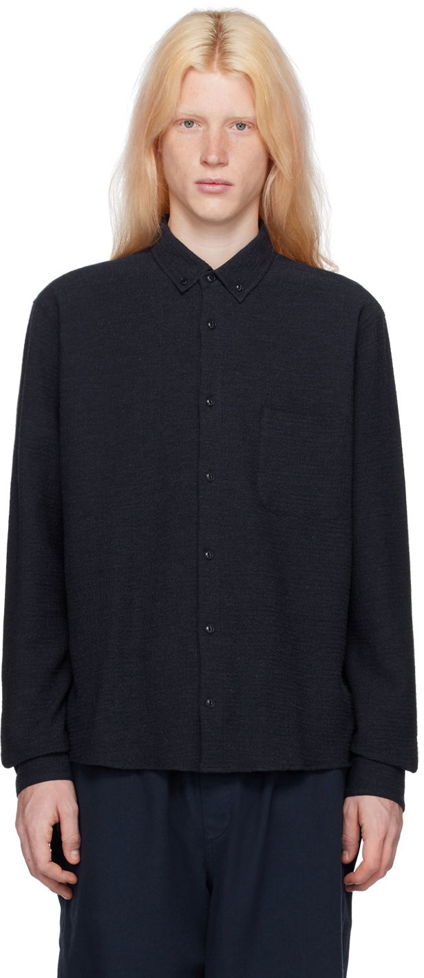 Skjorta YMC YMC Dean Button-Down Shirt Mörkblå | P2VMC