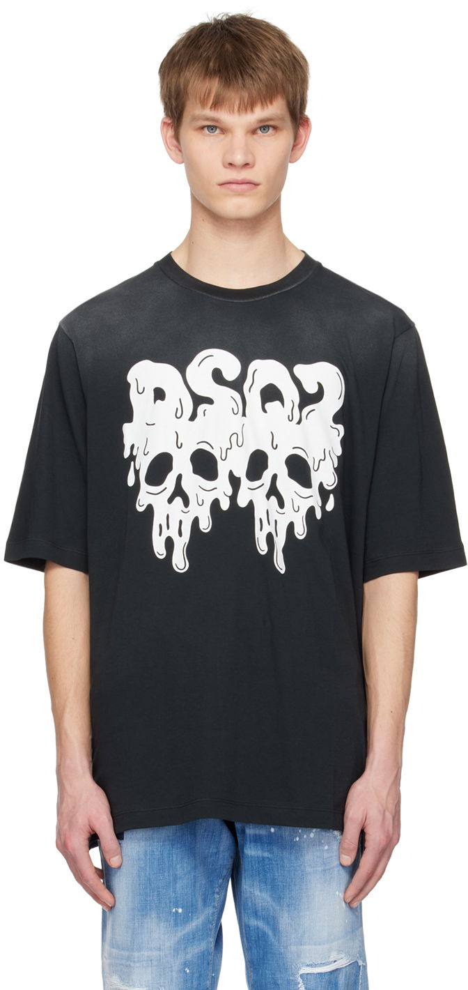 T-shirt DSQUARED2 Dsquared2 After Midnight Goth Skater T-Shirt Svart | S74GD1137_S21600, 0