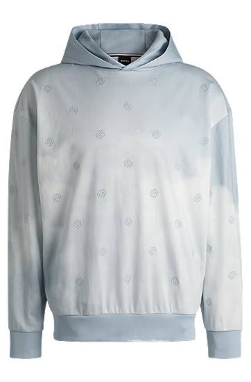 Sweatshirt BOSS Double B Monogram Hoodie Blå | 50531740, 0