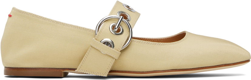 Skovård Aeyde Aeyde Uma Eyelet Mary-Jane Ballerina Flats Beige | A11-FL-RKLS08FL159-SS25-957-069