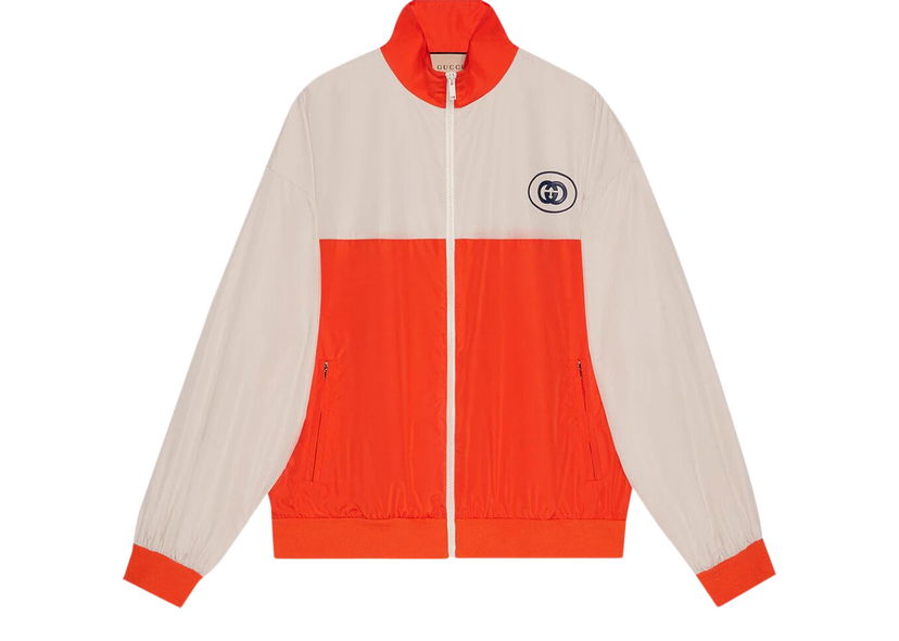 Jacka Gucci GG Logo Track Jacket Orange Ivory Orange | 693017 XJEDC 7387