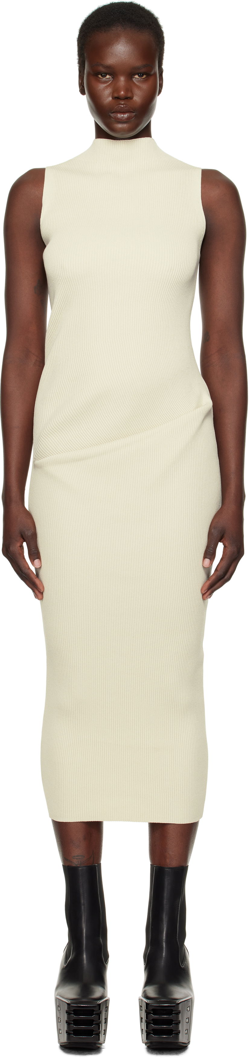 Klä Rick Owens Rick Owens Hollywood Babel Midi Dress Beige | RP01E7638 RIBVI