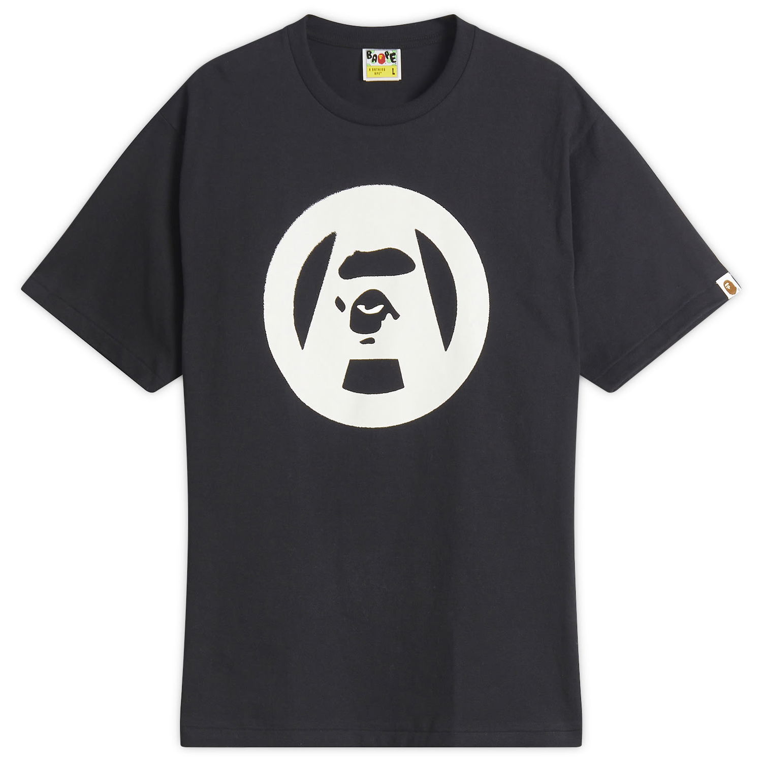 T-shirt BAPE Bathing Ape Stencil Circle Ape Face T-Shirt, Size Large Svart | 001TEL301053M-BLK, 1