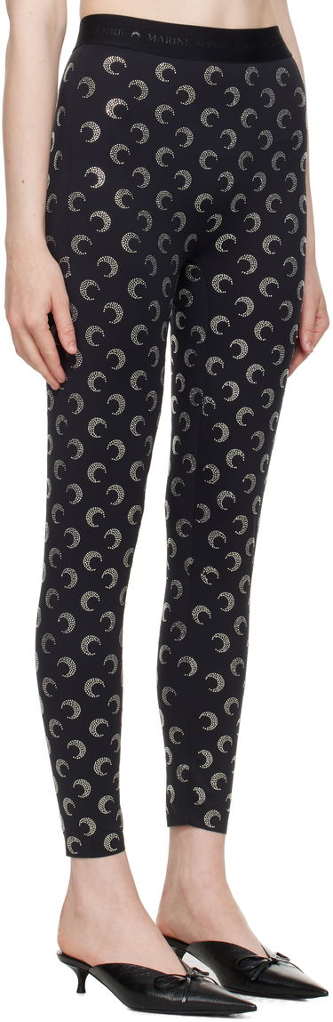 Damasker Marine Serre Marine Serre Moon Rhinestoned Jersey Leggings Svart | WPA111A CJER0002, 1