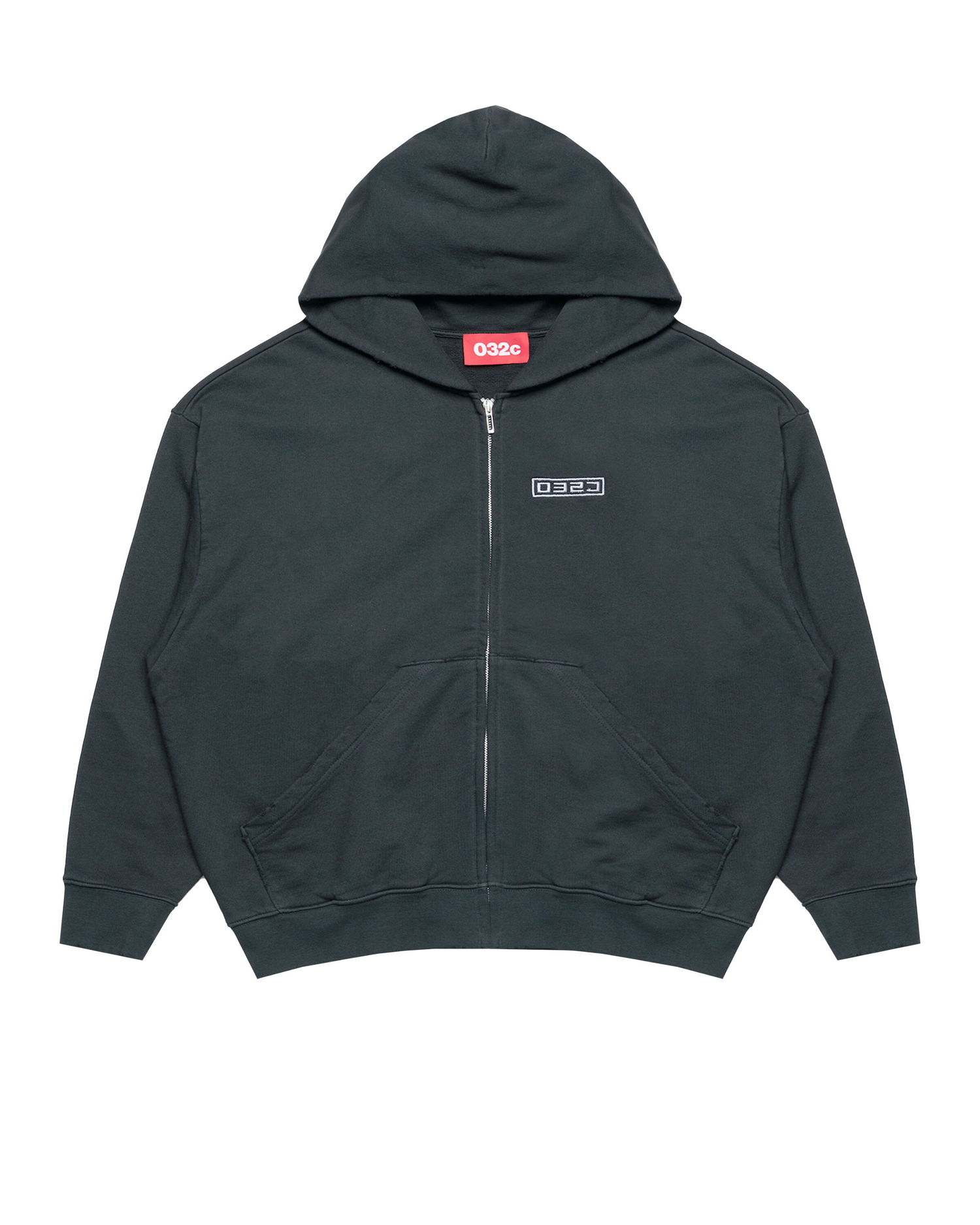 Sweatshirt 032C 032c "Routine" Zip-Up Hoodie Svart | S25-URC-0841-050, 0