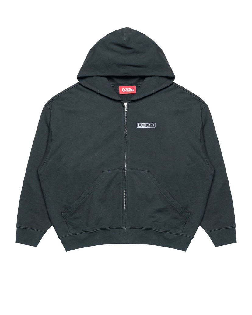 Sweatshirt 032C 032c "Routine" Zip-Up Hoodie Svart | S25-URC-0841-050