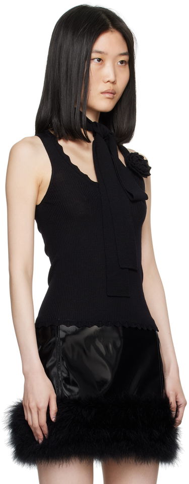 Linne Blumarine Wool Knit Tank Top Svart | A422M505A, 3