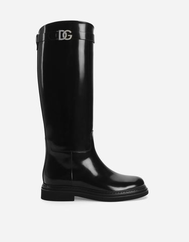 Tillbehör Dolce & Gabbana Dolce & Gabbana Calfskin Knee-High Boots Svart | CU1141A518580999, 0