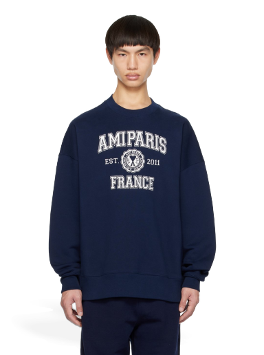 Sweatshirt AMI Sweatshirt Mörkblå | USW008.747