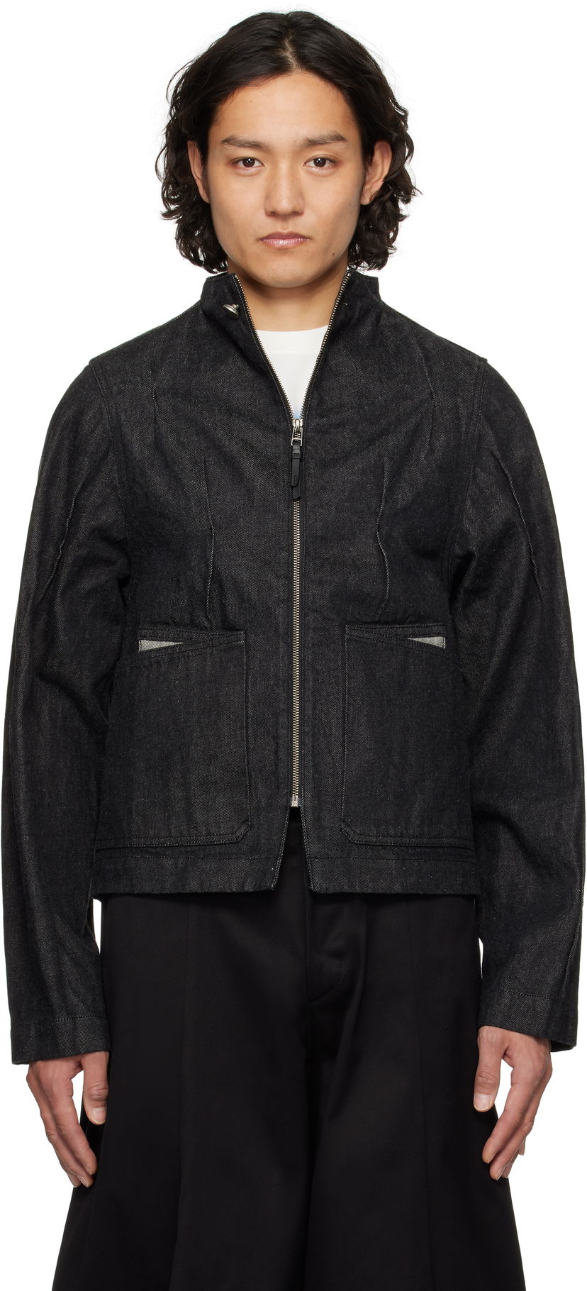 Jacka ADER ERROR ADER error Pintuck Denim Jacket Svart | BO01SSJK0108BK