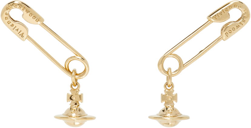 Örhängen Vivienne Westwood Vivienne Westwood Gold-Tone Safety Pin Drop Earrings Metallisk | 6201035Y-01R001-