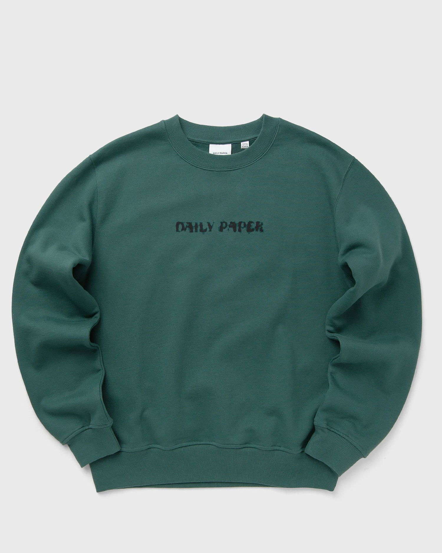 Sweatshirt DAILY PAPER SHIELD FOCUS Distressed Logo Crewneck Sweatshirt Grön | 2513077, 1