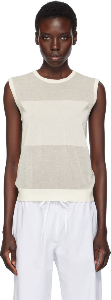 Linne Loulou de Saison Loulou de Saison Anita Sleeveless Striped Top Vit | ANITA, 0