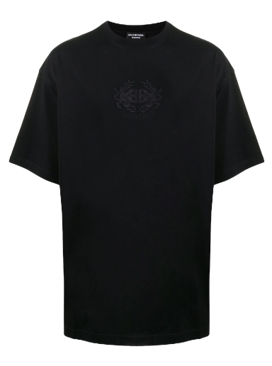 T-shirt Balenciaga Lion's Laurel Logo T-shirt Svart | 641675TKV711069