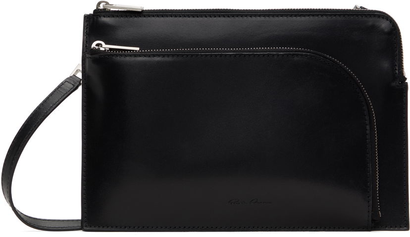 Axelväska Rick Owens Rick Owens Hollywood Club Leather Pouch Svart | RA01E0620 LGEL