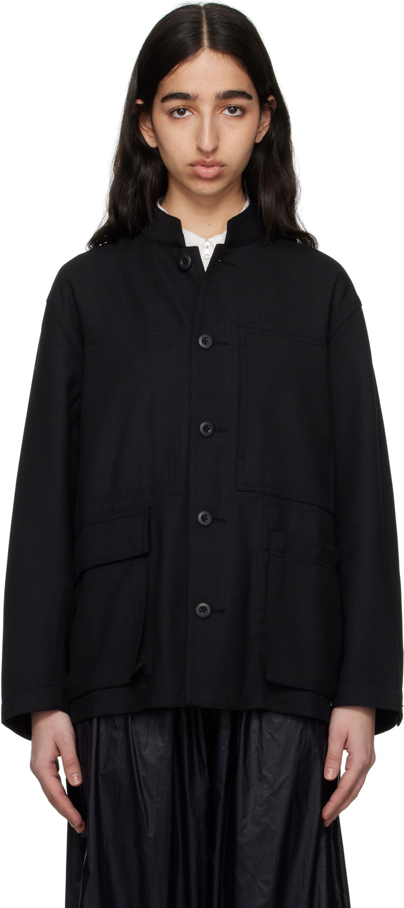 Jacka Snow Peak Snow Peak Hybrid Wool Utility Jacket Svart | JK-25SU103