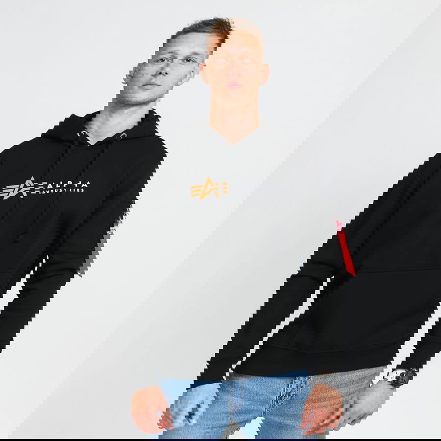 Sweatshirt Alpha Industries Alpha Label Hoody Svart | 118331 03, 0