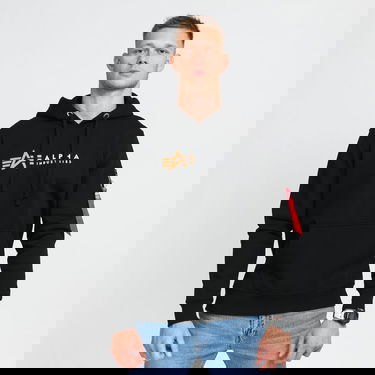 Sweatshirt Alpha Industries Alpha Label Hoody Svart | 118331 03, 0