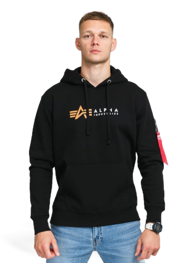 Sweatshirt Alpha Industries Alpha Label Hoody Svart | 118331 03