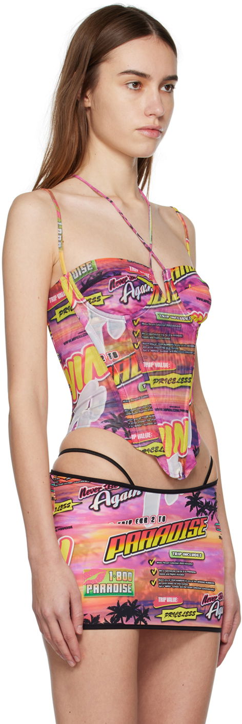 Kjol Miaou Miaou Aphex Paradise Print Tank Top Rosa | 7046PM1LOT, 1