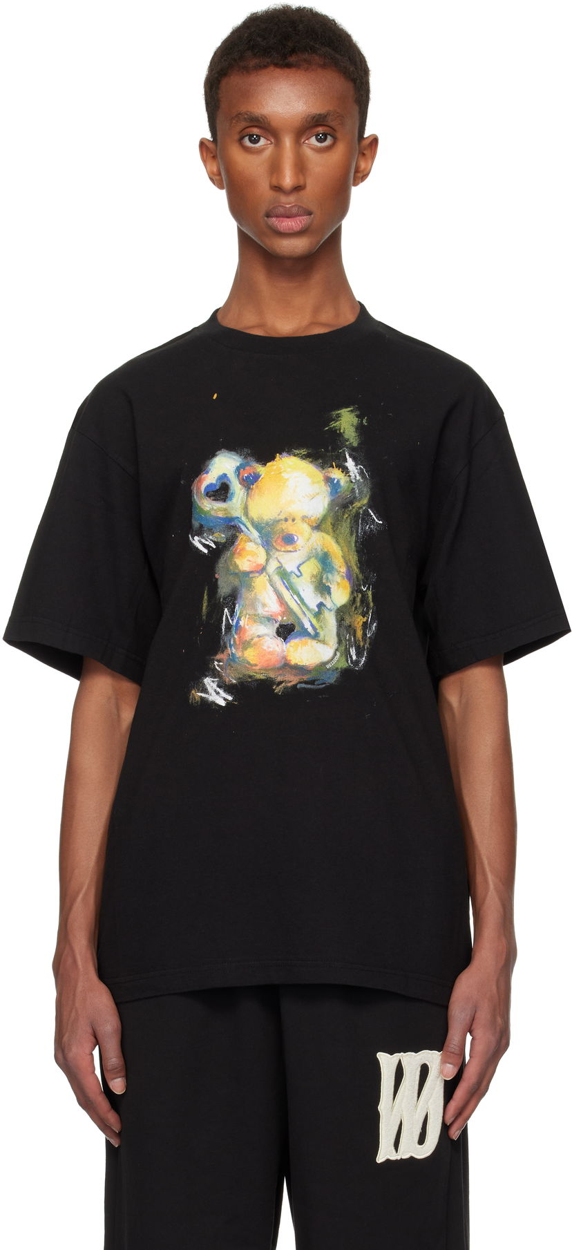 T-shirt We11done Teddy Bear Print T-Shirt Svart | WD-TT3-24-752-U-BK