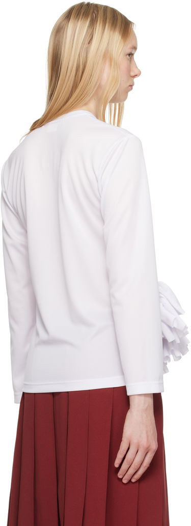 T-shirt Comme des Garçons Comme des Garçons Ruffle Detail Long Sleeve T-Shirt Vit | RO-T002-S25, 2