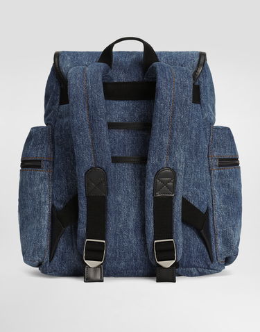 Ryggsäck Dolce & Gabbana Dolce & Gabbana Denim Backpack with Embroidered Logo Blå | EM0100AD7068M800, 2