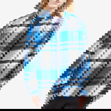 Skjorta BAPE Checked Overshirt Blå | 001SHK801004M-BLU, 2