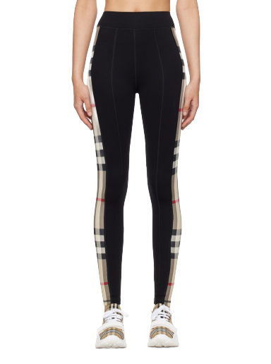 Damasker Burberry Check Panel Leggings Svart | 8072124