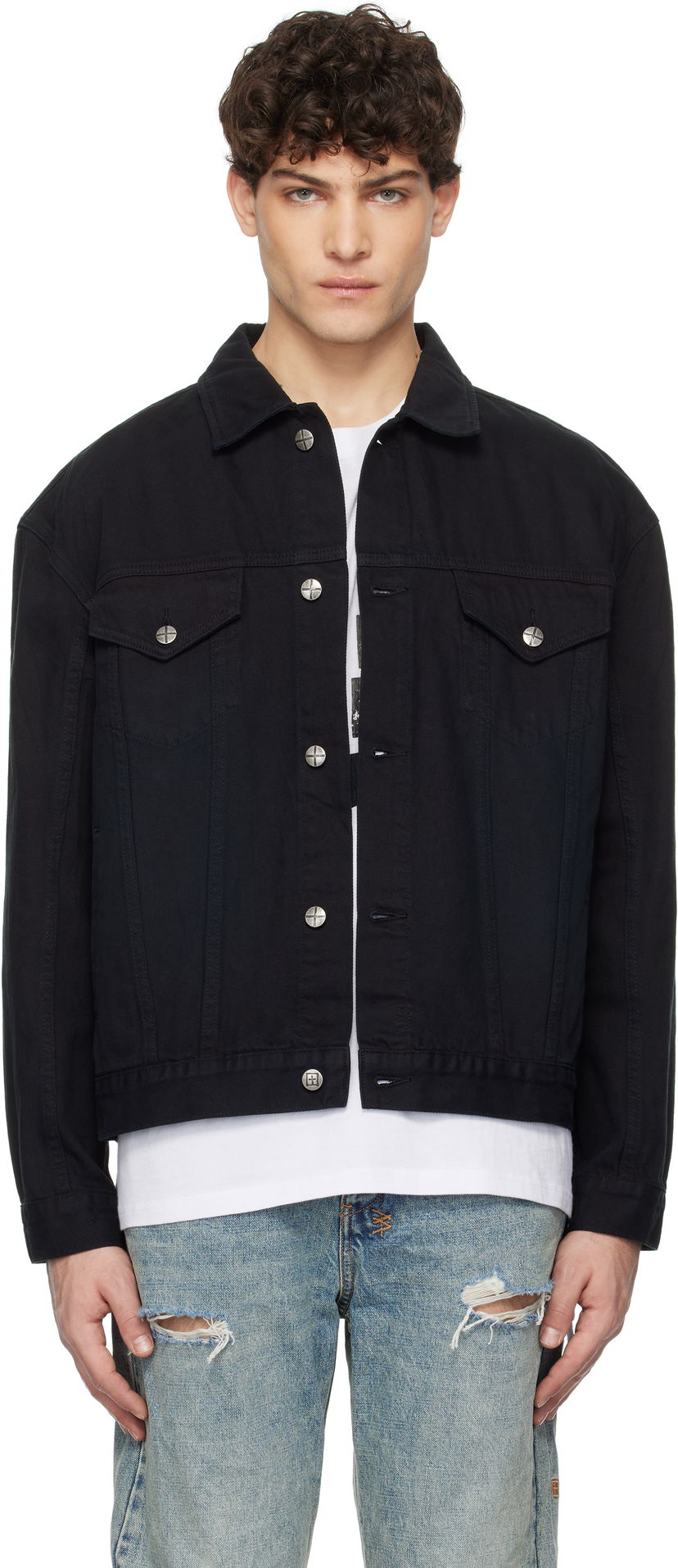 Jacka Ksubi Oh G Replica Eagle Denim Jacket Svart | MPS25JK004