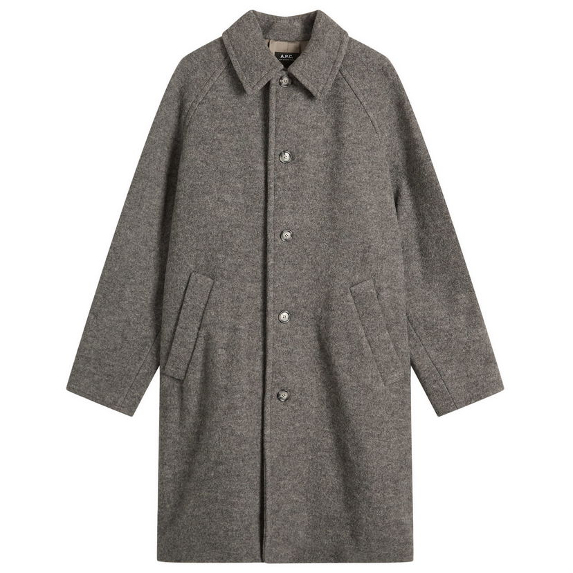 Rockar A.P.C. A.P.C. Gaston Felted Wool Overcoat, Size Small Grå | WVBEH-H01516-PLA